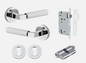 Iver Brunswick Door Lever 0354 Round Rose Polished Chrome - Passage ,Privacy & Entrance