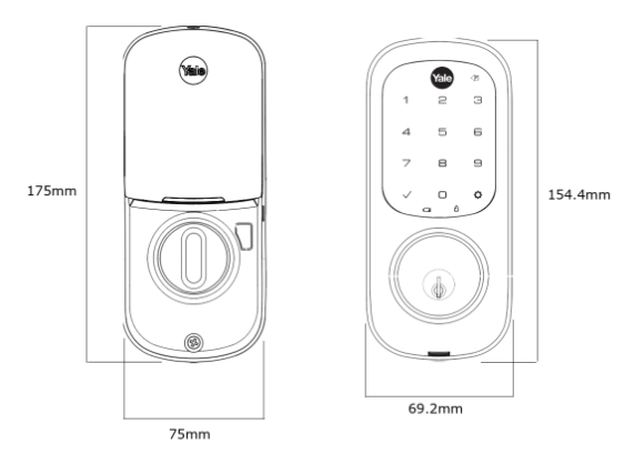 YALE ASSURE KEYED SMART-READY LOCK WITH APEX 145X375 ENTRANCE SET SATIN NICKEL & MATT BLACK