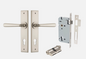 Iver Copenhagen Door Lever 14880 Chamfered Backplate  Satin Nickel  - Passage ,Privacy & Entrance