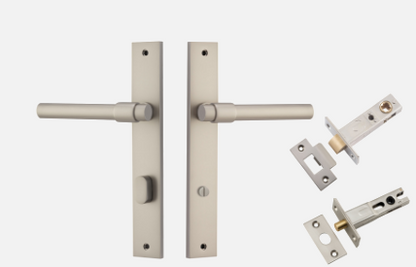 Iver Helsinki  Door Lever 14896 Rectangular Backplate Satin Nickel - Passage ,Privacy & Entrance