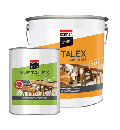 Soudal Metalex Ready To Use 1Litre & 4Litres Clear & Green Priced Per Unit