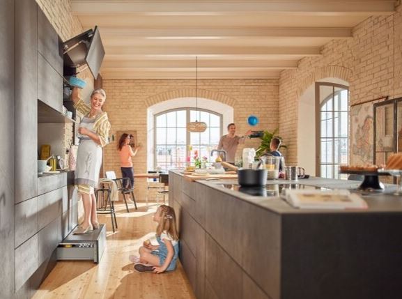 Blum SPACE STEP set, Nylon/steel, NL=460 mm, Orion grey matt