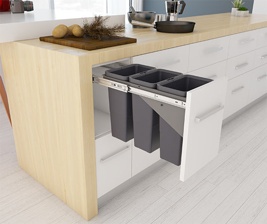 Tanova Simplex Soft Close and Push to Open  Pull Out Kitchen Bin 300mm Cabinet