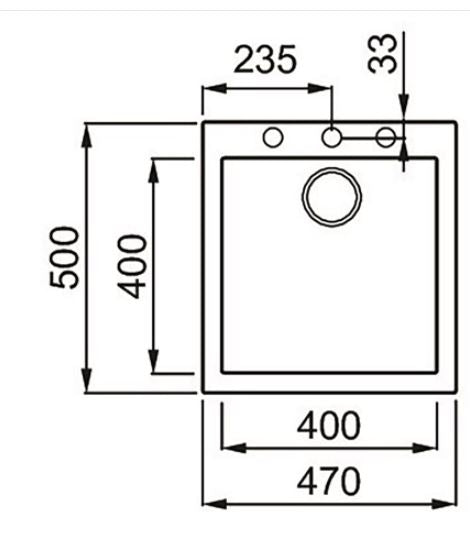 BURNS & FERALL ELLECI  QUADRA GRANITEK UNDERMOUNT & TOPMOUNT - BLACK & WHITE