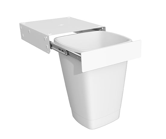 Tanova Simplex Pull Out Kitchen Bin 400mm Cabinet - 1x50L Bin Soft Close - White