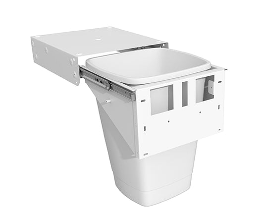 Tanova Simplex Pull Out Kitchen Bin 400mm Cabinet - 1x50L Bin Soft Close - White