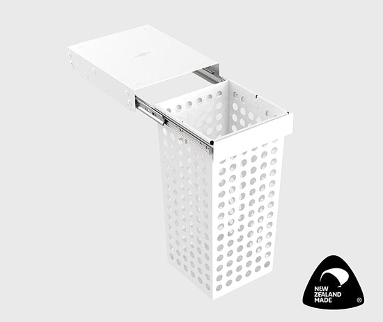 Tanova Simplex Pull Out Soft Close Laundry Basket 400mm Cabinet 1x50L Steel Basket White