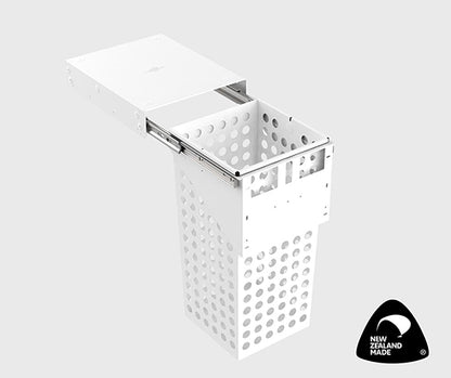 Tanova Simplex Pull Out Soft Close Laundry Basket 400mm Cabinet 1x50L Steel Basket White