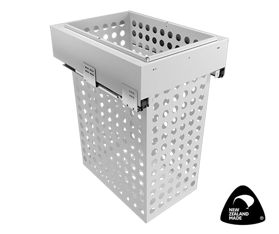 Tanova Simplex Plus Pull Out Soft Close Laundry Basket 400mm Cabinet 1x65L Steel Basket White