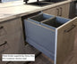 Tanova Designer Series Pull Out Soft Close Kitchen Waste Bin  400mm Cabinet-2 Bin White and Charcoal
