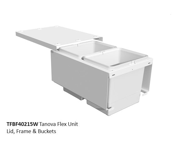 Tanova FLEX Drawer Insert Systems for 400mm Cabinets - 2 Buckets   White and Umbra Grey