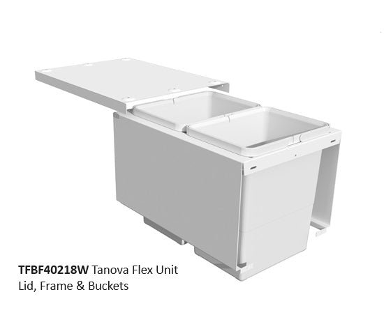 Tanova FLEX Drawer Insert Systems for 400mm Cabinets - 2 Buckets   White and Umbra Grey