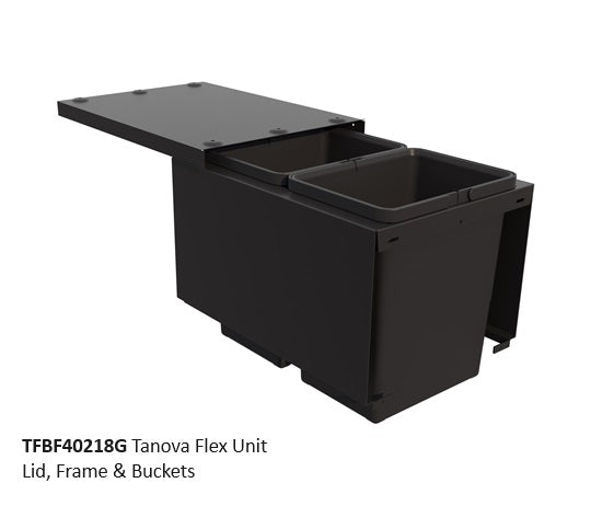 Tanova FLEX Drawer Insert Systems for 400mm Cabinets - 2 Buckets   White and Umbra Grey