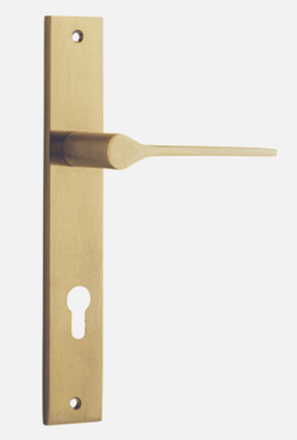 Iver Como Door Lever 15254 Rectangular Backplate Brushed Brass - Passage ,Privacy & Entrance