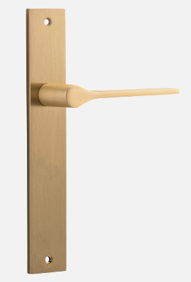 Iver Como Door Lever 15254 Rectangular Backplate Brushed Brass - Passage ,Privacy & Entrance