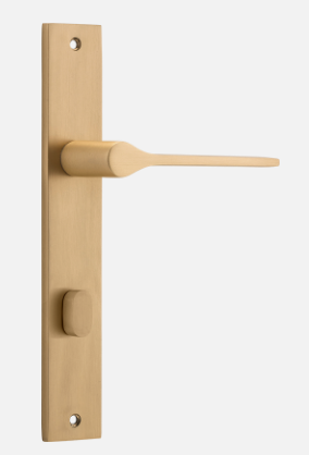 Iver Como Door Lever 15254 Rectangular Backplate Brushed Brass - Passage ,Privacy & Entrance