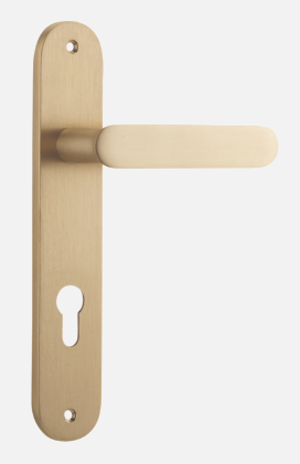 Iver Bronte Door Lever 15264 Oval Backplate Brushed Brass - Passage ,Privacy & Entrance