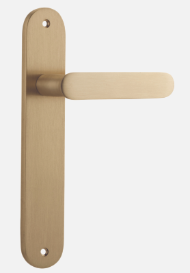 Iver Bronte Door Lever 15264 Oval Backplate Brushed Brass - Passage ,Privacy & Entrance