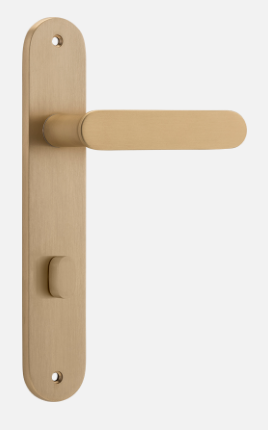 Iver Bronte Door Lever 15264 Oval Backplate Brushed Brass - Passage ,Privacy & Entrance