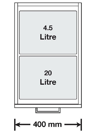 Tanova NZ Designer Series Soft Close Pull Out Bokashi Unit - 400mm Cabinet - Umbra Grey & Black