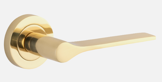 Iver Como Door Lever 0360 Round Rose Polished Brass - Passage ,Privacy & Entrance