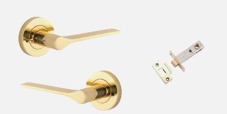 Iver Como Door Lever 0360 Round Rose Polished Brass - Passage ,Privacy & Entrance