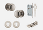 Iver Cambridge Door Knob 0209 Round Rose Satin Nickel - Passage kit , privacy kit & Entrance Kit (Dual Function 5 pin and Key Thumb 6 Pin)