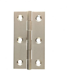 Lohala Hinge Brass 63mm x 35mm x 1.6mm Fixed Pin -  Available in 3 colours : Brushed Nickel ,Bronze & Polished & Lacquered