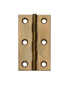 Lohala Hinge Brass 63mm x 35mm x 1.6mm Fixed Pin -  Available in 3 colours : Brushed Nickel ,Bronze & Polished & Lacquered