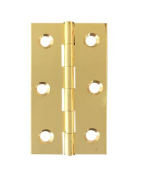 Lohala Hinge Brass 63mm x 35mm x 1.6mm Fixed Pin -  Available in 3 colours : Brushed Nickel ,Bronze & Polished & Lacquered
