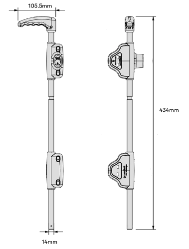 D&D Technologies DD TECH LOCK BOLT 18"( 450mm) & 24"(610mm) LOCKWOOD