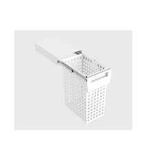 Tanova NZ Pull Out Soft Close Laundry Basket - 350mm Cabinet  Behind Door ( handle type ) & Drawer Front  – 1 x 65Litre Hamper Steel