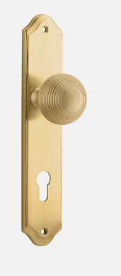 Iver Guildford Door Knob 15330 Shouldered Backplate Brushed Brass - Passage ,Privacy & Entrance