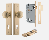 Iver Paddington Door Knob 15338 Stepped Backplate Brushed Brass - Passage ,Privacy & Entrance