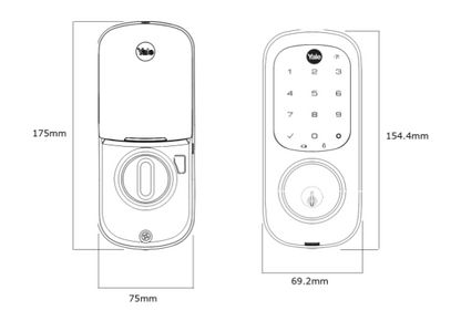 YALE ASSURE KEYED SMART-READY LOCK WITH HAWTHRON LEVER MATT BLACK & SATIN NICKEL