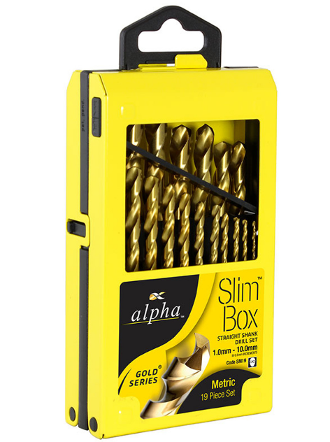 Trucut Heavy Duty Alpha Drill Set Slim Box Gold Series ,Tuff Box Cobalt & Gold Series Metric 1-10mm