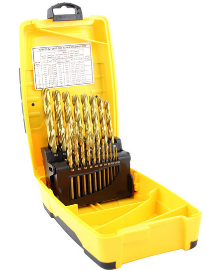 Trucut Heavy Duty Alpha Drill Set Slim Box Gold Series ,Tuff Box Cobalt & Gold Series Metric 1-10mm