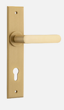 Iver Osaka Door Lever 15368 Chamfered Backplate Brushed Brass - Passage ,Privacy & Entrance