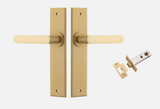 Iver Osaka Door Lever 15368 Chamfered Backplate Brushed Brass - Passage ,Privacy & Entrance