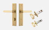 Iver Osaka Door Lever 15368 Chamfered Backplate Brushed Brass - Passage ,Privacy & Entrance
