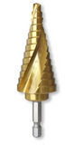 Tusk Heavy Duty HSS Step Drill Bits 4-12mm,4-20mm & 6-30mm,9 & 13 steps Spiral Flute QC Hex Tin Coated and Straight Shank