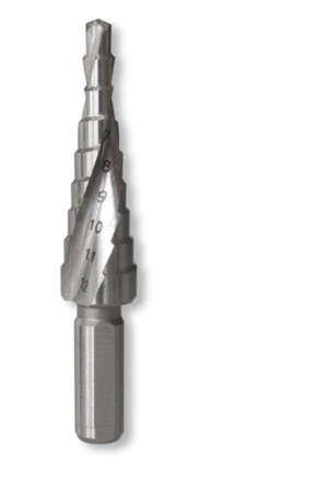 Tusk Heavy Duty HSS Step Drill Bits 4-12mm,4-20mm & 6-30mm,9 & 13 steps Spiral Flute QC Hex Tin Coated and Straight Shank