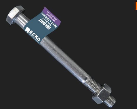 Ecko Hex Head Bolt & Nut 316Stainless Steel M12-200,220,240,260,280,300mm Pack of 25