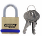 Carbine Australia Brass Padlock with Hardened Shackle 19mm x 5mm - Nylon Bumper Protector Finish Brass