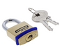 Carbine Australia Brass Padlock with Hardened Shackle 19mm x 5mm - Nylon Bumper Protector Finish Brass