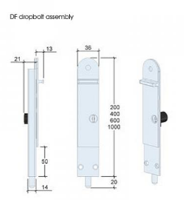 Lohala Centor DF 200mm Dropbolt, keyed, Chrome & Natural Anodised