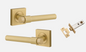 Iver Helsinki Door Lever 16204 Square Rose Backplate Brushed Gold PVD - Passage ,Privacy & Entrance