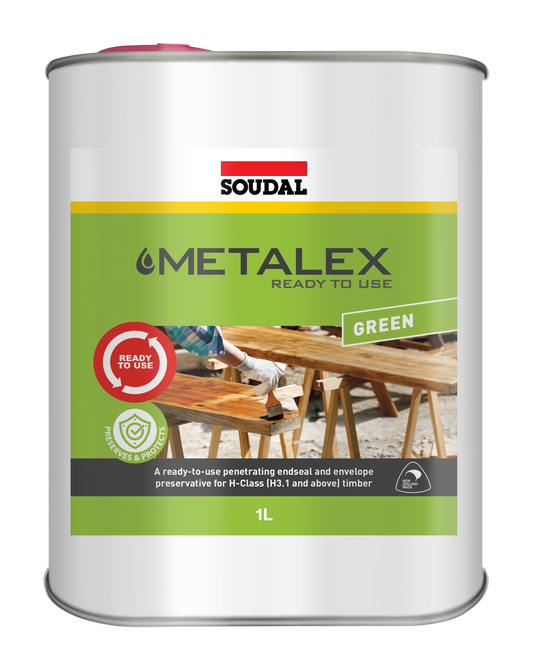 SOUDAL METALEX READY TO USE 1LT ,4LT COLOURS GREEN AND CLEAR  PRICED PER UNIT