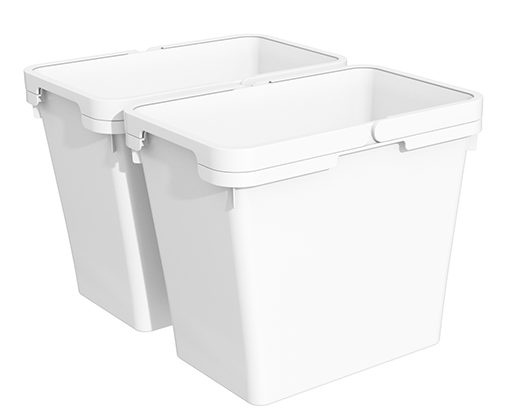 Tanova NZ Bin for LEGRABOX F Drawer - Frame & Buckets 450mm ,500mm and 600mm- Cabinet  – 2 x 20 Litre ,2 x 36 Litre - White