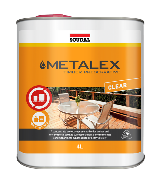SOUDAL METALEX CONCENTRATED TIMBER PRESERVATIVE MULTIPLE SIZES AND MULTIPLE COLOURS PRICED PER UNIT MINIMUM ORDER QUANTITY 6 UNITS